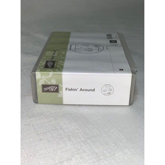 RARE Vintage Stampin Up Fishin Around Mounted Block Card Scrapbook Craft Bowl - Picture 4 of 12